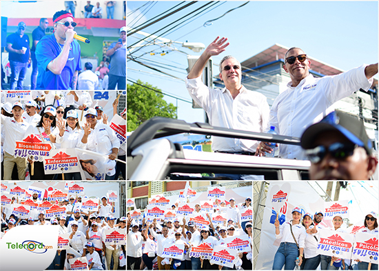Luis Abinader y el PRM celebran caravana de cierre de campaña en SFM