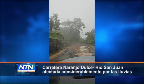 Carretera Naranjo Dulce  Rio San Juan afectada considerablemente por las lluvias