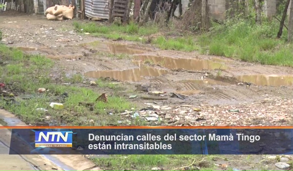 Denuncian calles del sector Mamà Tingo están intransitables