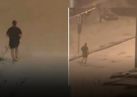 VIDEO: Cuando tu compromiso con el deporte es más fuerte que cualquier tormenta de nieve
