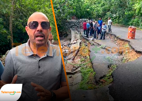 Comité de Atabalero da seguimiento a reparación de carretera tras derrumbe (2)