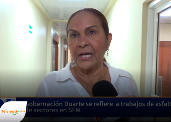 Gobernación Duarte se refiere  a trabajos de asfaltado de sectores en SFM