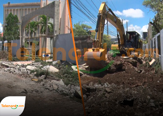 Inician demolición de pared en la UASD-SFM como parte de adecuación vial