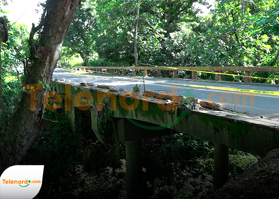 Puente permanece sin reparar tras accidente en Bijao-SFM